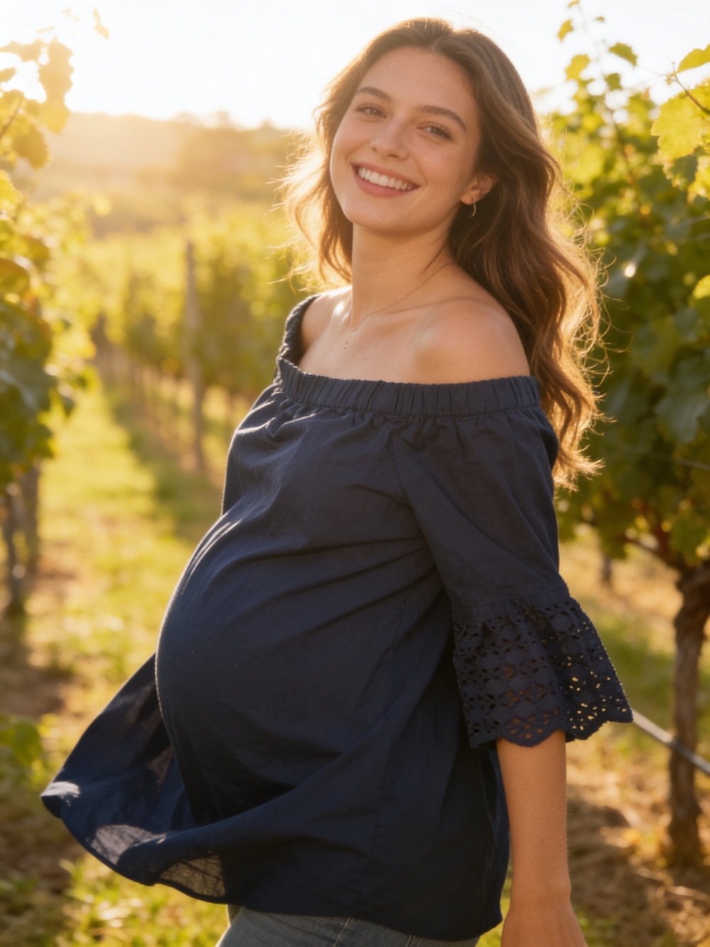 Motherhood Maternity Navy Blouse (inv# 248)